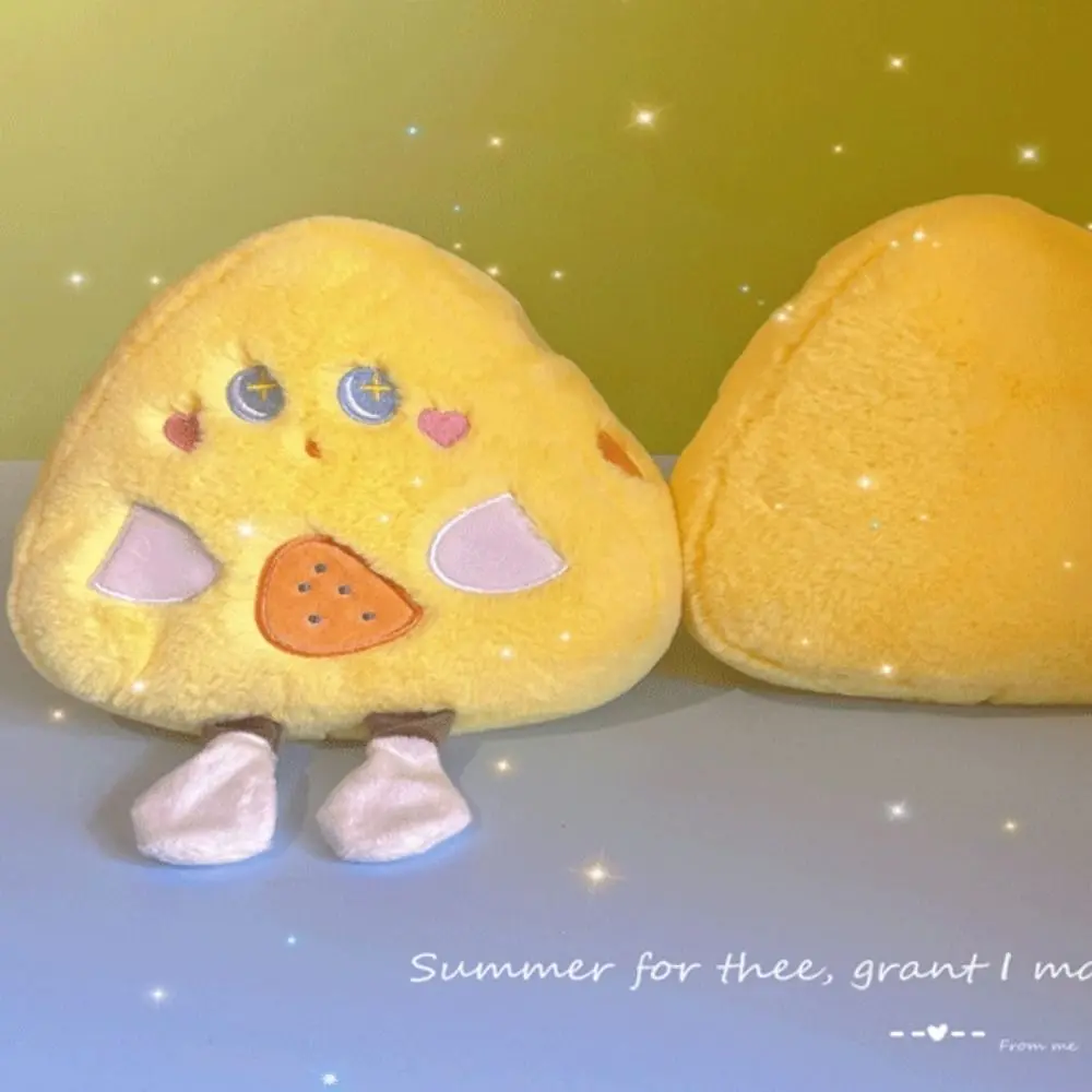 Starry Eyes Simulation Cheese Plush Toys Triangle Food Cartoon Cheese Stuffed Dolls Soft with Foot Simulation Cheese Plush Toy