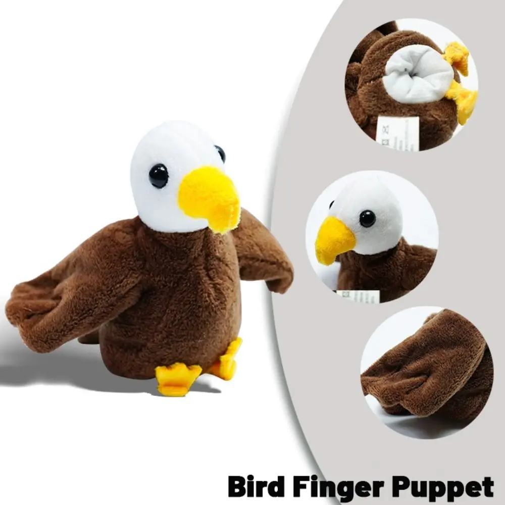 Peacock Owl Bird Finger Puppet Stuffed Animal Plush Doll Parrot Finger Doll Simulation Kawaii Animal Hand Puppet Interactive Toy