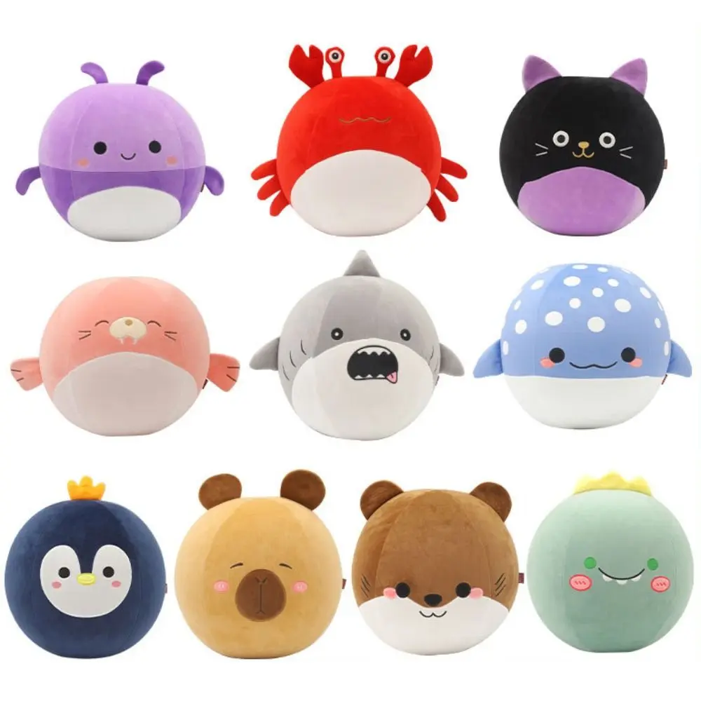 Cartoon Design Inflatable Plush Pillow Children's Size Inflatable Material Spherical Inflatable Toy 35cm Plush Doll Fitness Ball