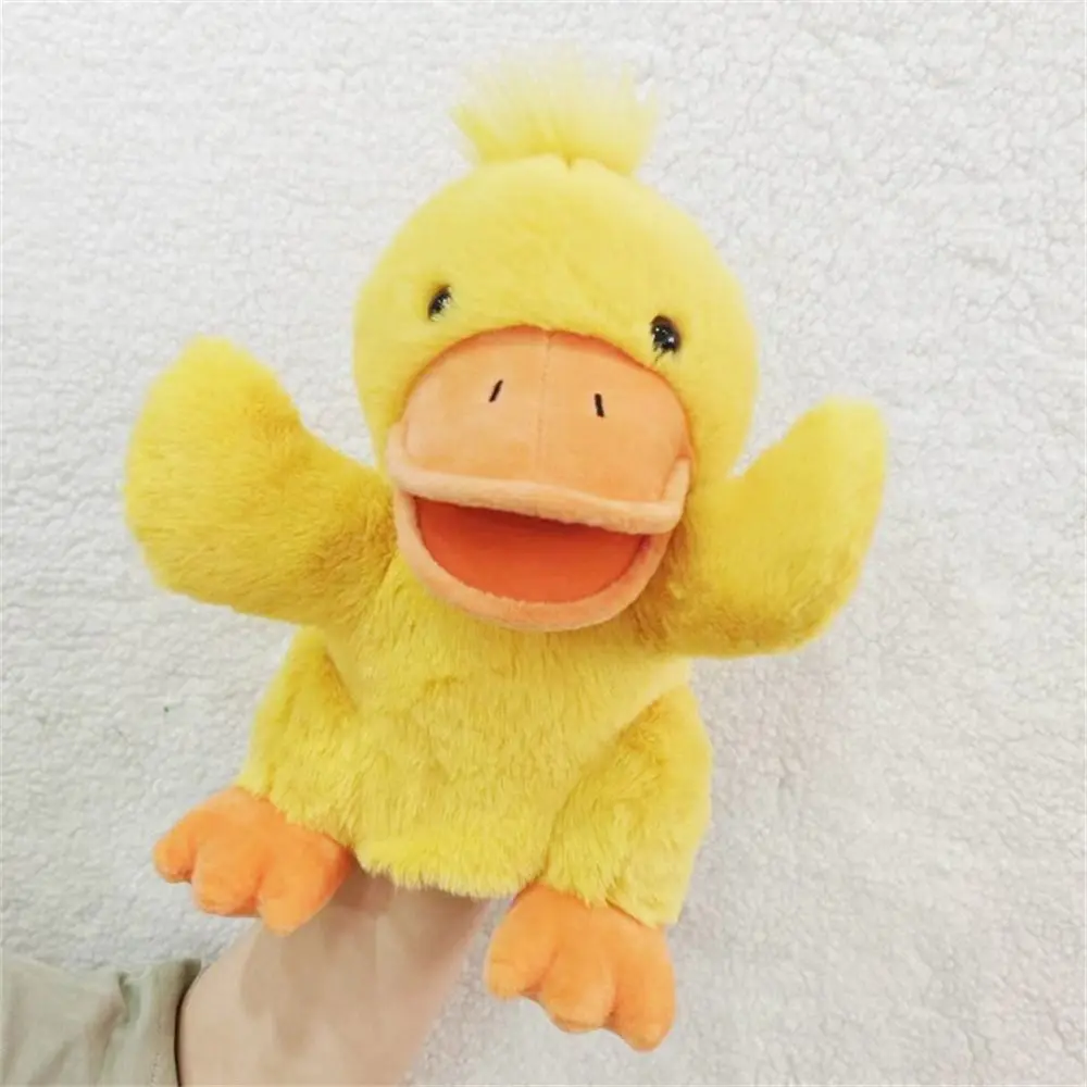 Kids Toy Movable Open Mouths Plush Animal Puppets Dog Horse Sheep Cow Duck Pig Stuffed Hand Doll Stuffed Animal Soft Teaching