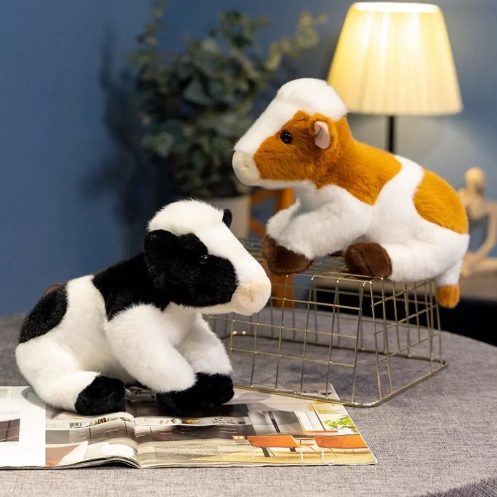 Animal Cattle Animal Plush Doll Stuffed Cow Bull Simulation Milk Cow Plush Doll Fluffy Soft Cow Plush Toy Home Decor
