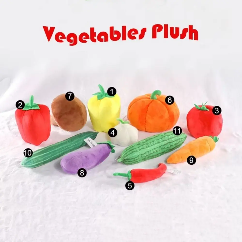 Garlic Strawberry Fruits Plush Toy Broccoli Watermelon Educational Stuffed Vegetables Pumpkin Carrot Soft Plushie