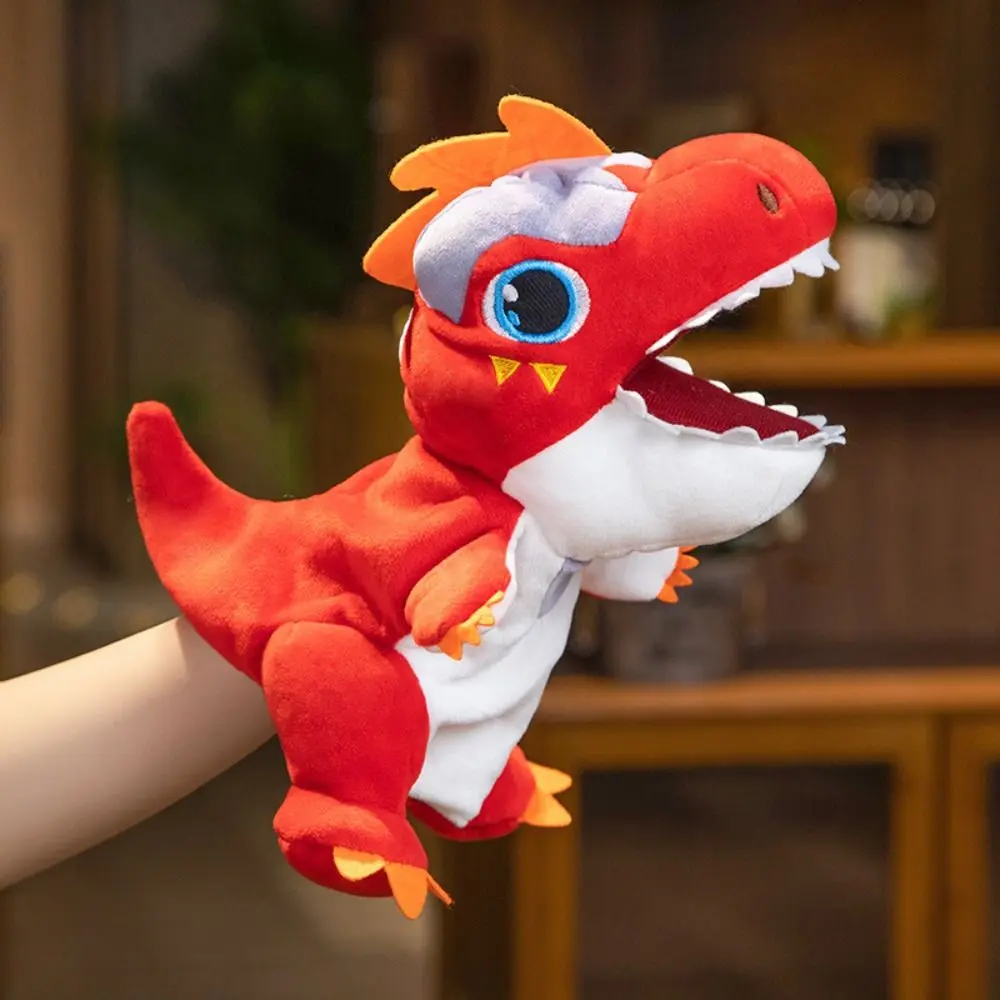 Tyrannosaurus Rex Animal Hand Puppet Plush Doll Movable Mouth Stuffed Plush Dinosaur Toys Storytelling Simulation