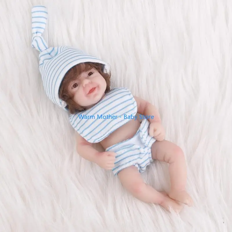 Mini Doll Small Baby Doll Realistic New Born Baby Dolls Silicone Full Body 57QE