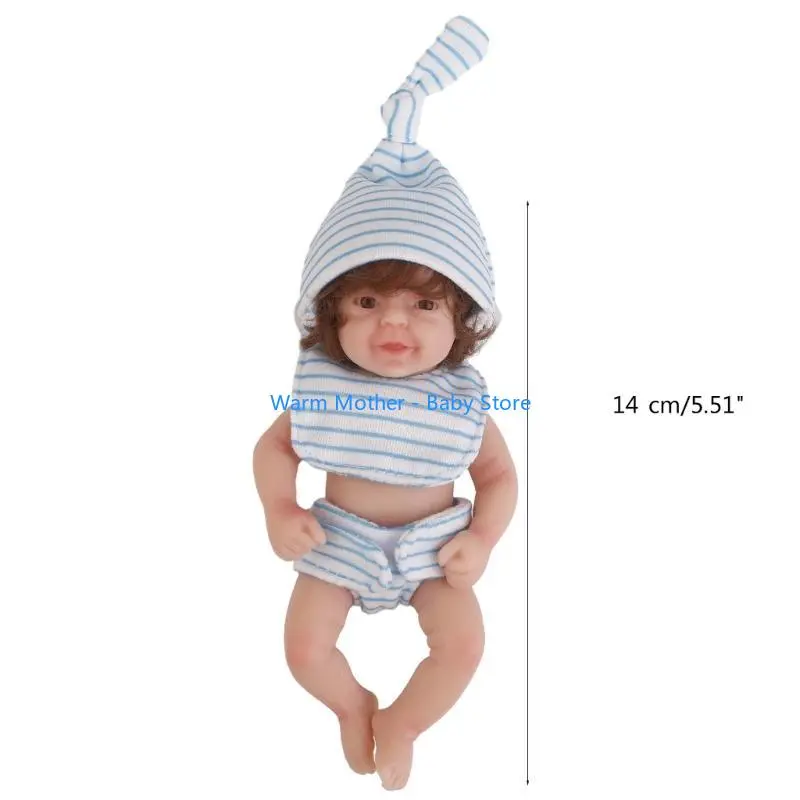 Mini Doll Small Baby Doll Realistic New Born Baby Dolls Silicone Full Body 57QE
