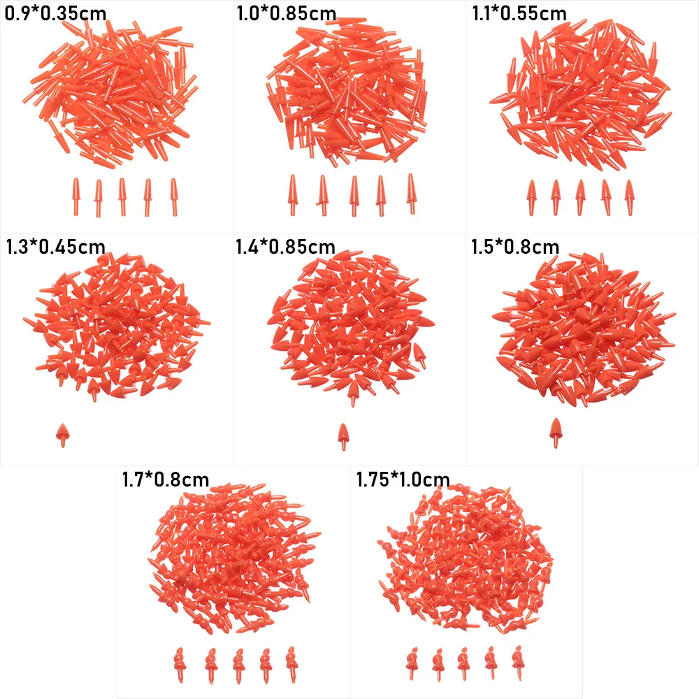 100Pcs/Bag Snowman Red Nose Plastic 8 Sizes DIY Crafts Doll Nose Santa Claus Nose for Sewing Doll Puppet Stuffed Plush Animals
