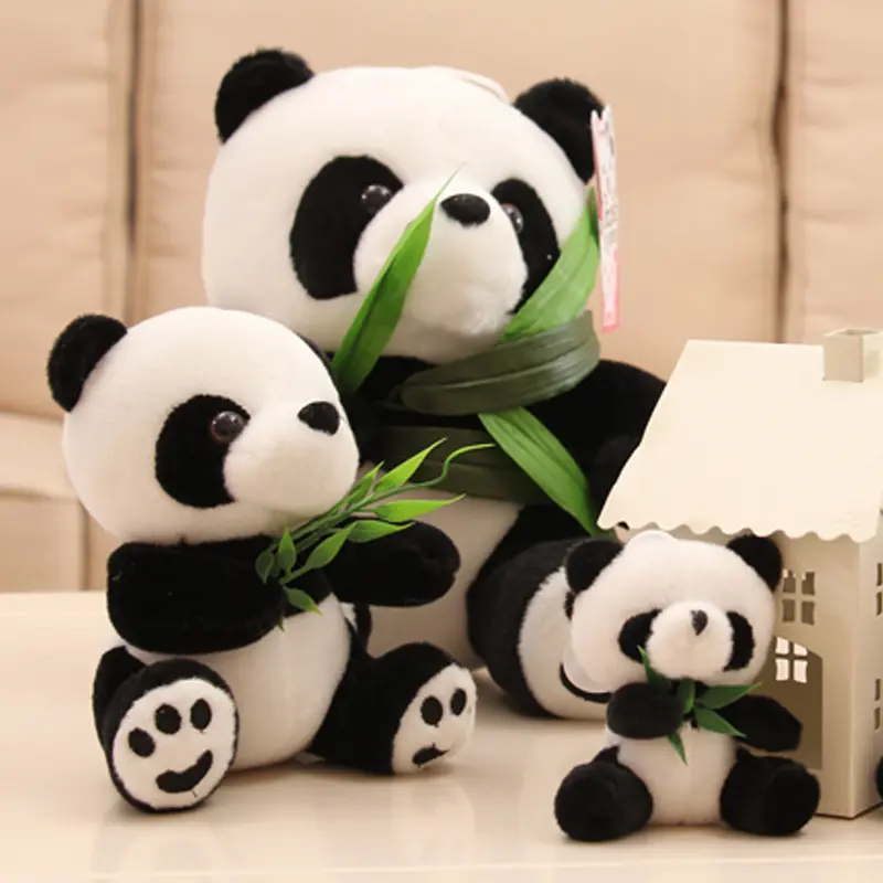 40pcs Wholesale Small Panda Doll Cuddle Bamboo With Sleep Cuddle Bear Plush Toy Animal Simulation Hanging Cloth Claw Crane Toys