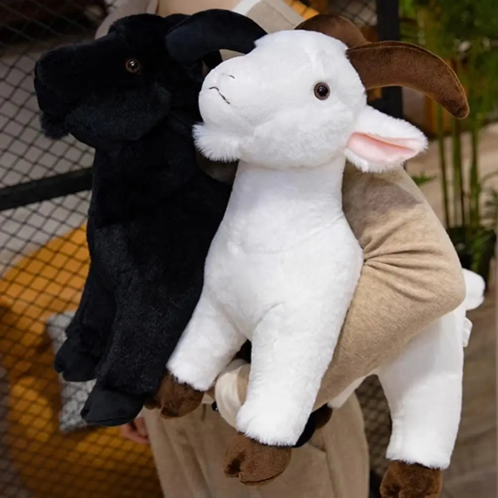 Simulation Doll Cute Animal Baby Goat Plush Doll PP Cotton 30/40cm Horned Sheep Plush Toys Lovely Soft Kids Gift