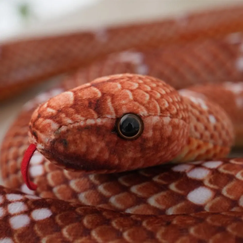 Brown/Green/Red Simulation Snake Plush Toy 80/110cm Funny Snake Stuffed Toys Cute Lovely Animal Plush Doll Room Decoration