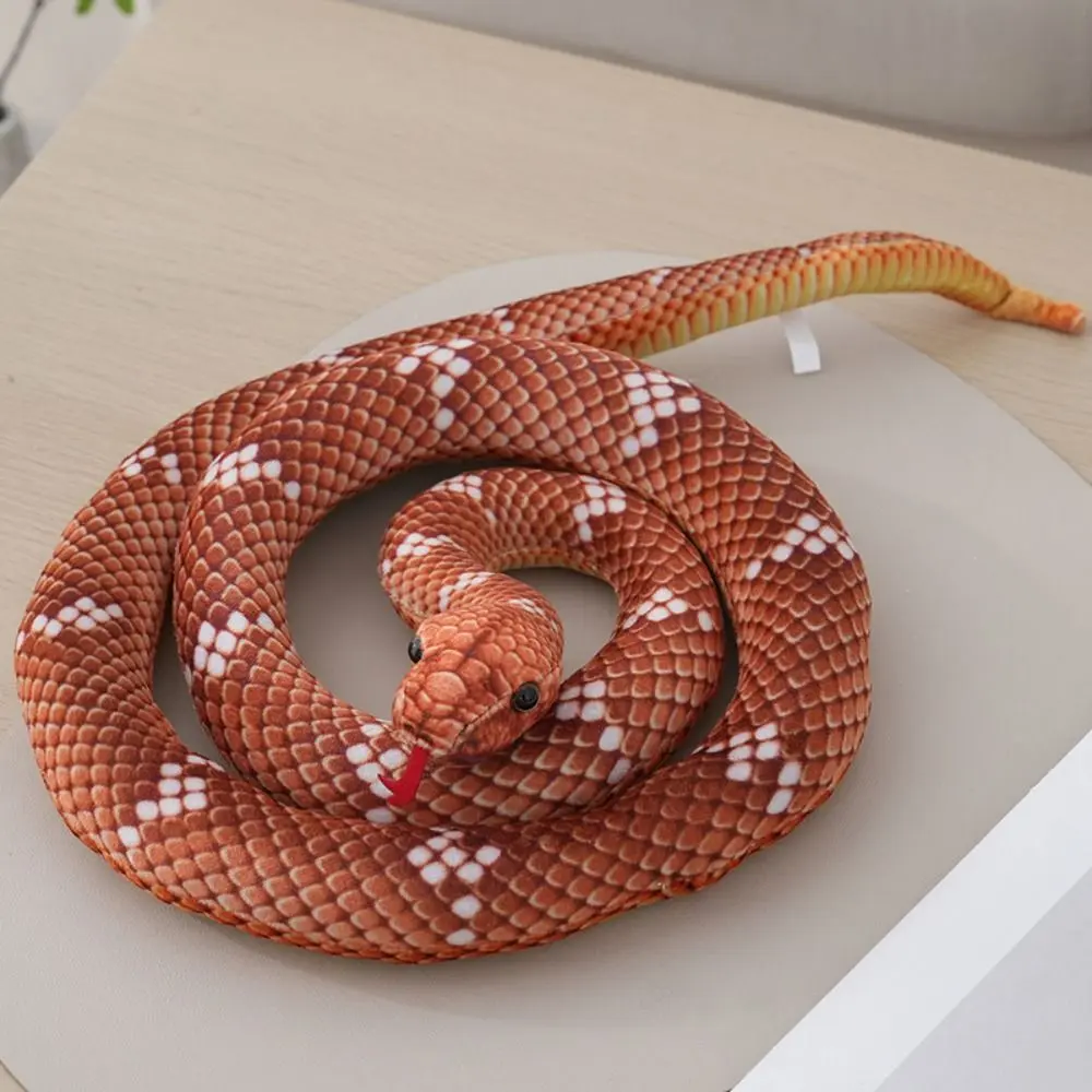 Brown/Green/Red Simulation Snake Plush Toy 80/110cm Funny Snake Stuffed Toys Cute Lovely Animal Plush Doll Room Decoration