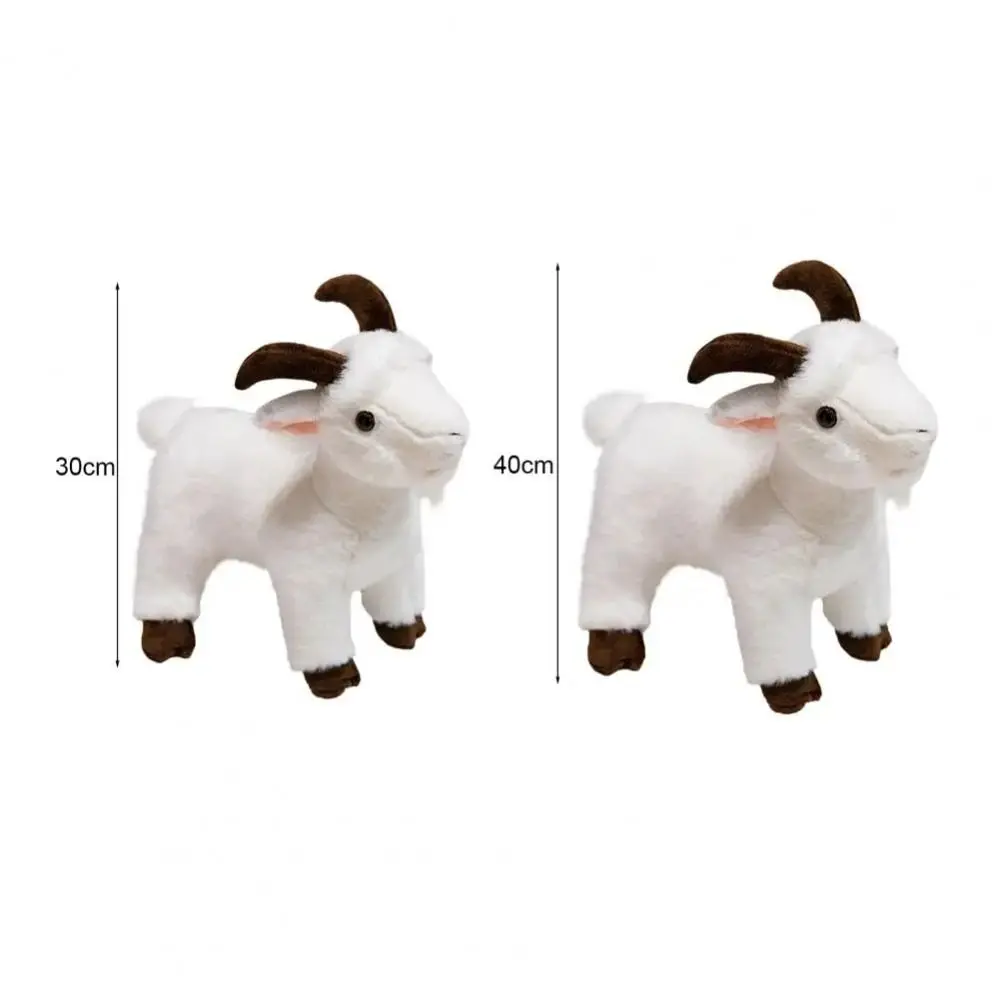Simulation Doll Cute Animal Baby Goat Plush Doll PP Cotton 30/40cm Horned Sheep Plush Toys Lovely Soft Kids Gift