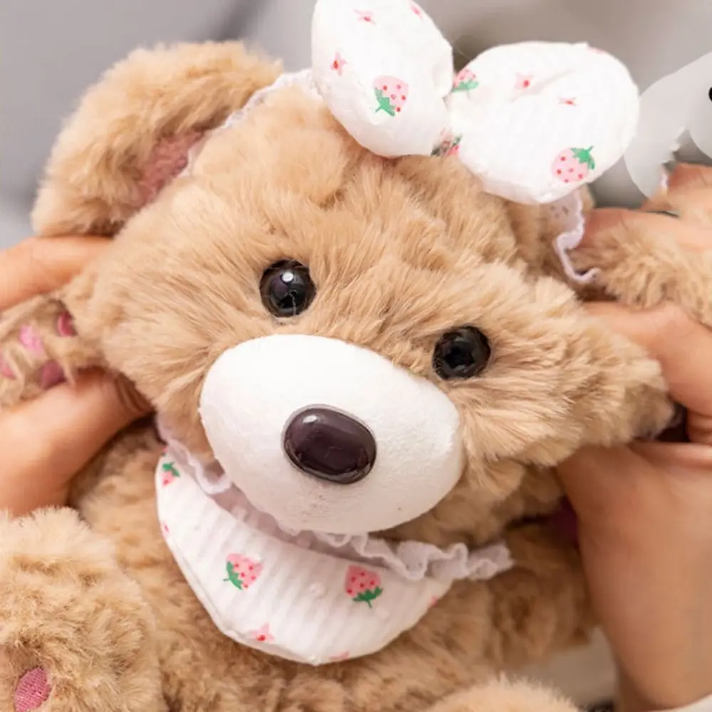 PP Cotton Bowknot Bear Plush Doll Strawberry Cherry Bear Plush Kids Toy Ins Cartoon Stuffed Animals Plush Doll