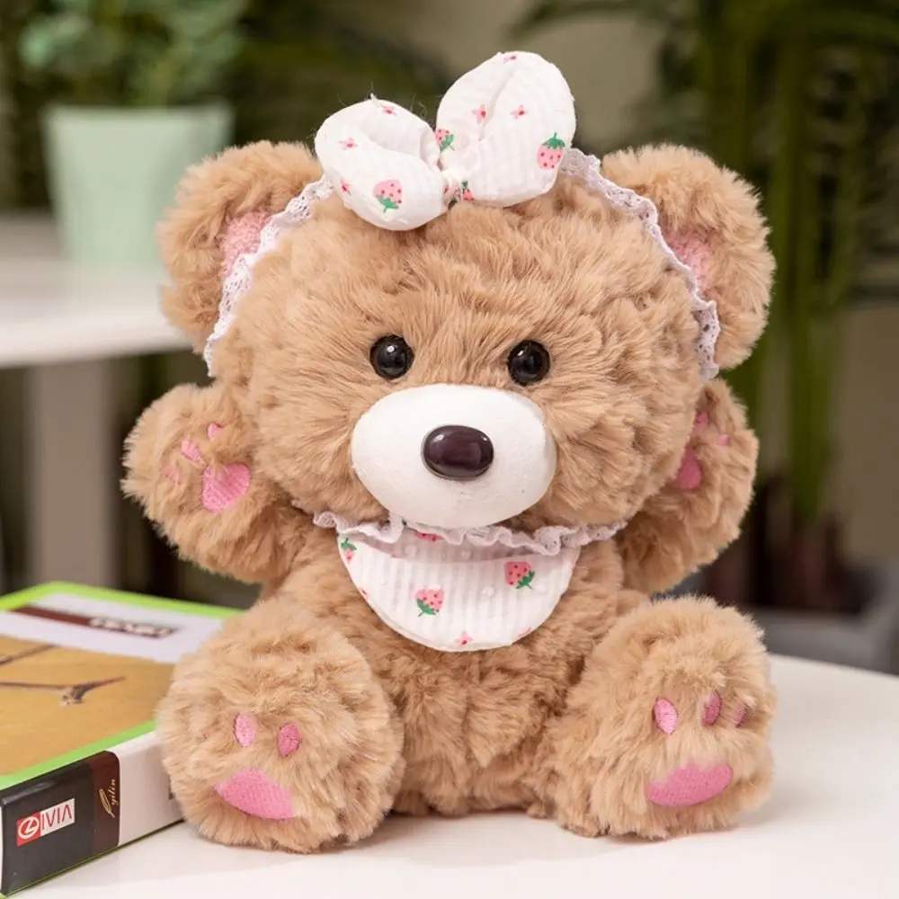 PP Cotton Bowknot Bear Plush Doll Strawberry Cherry Bear Plush Kids Toy Ins Cartoon Stuffed Animals Plush Doll