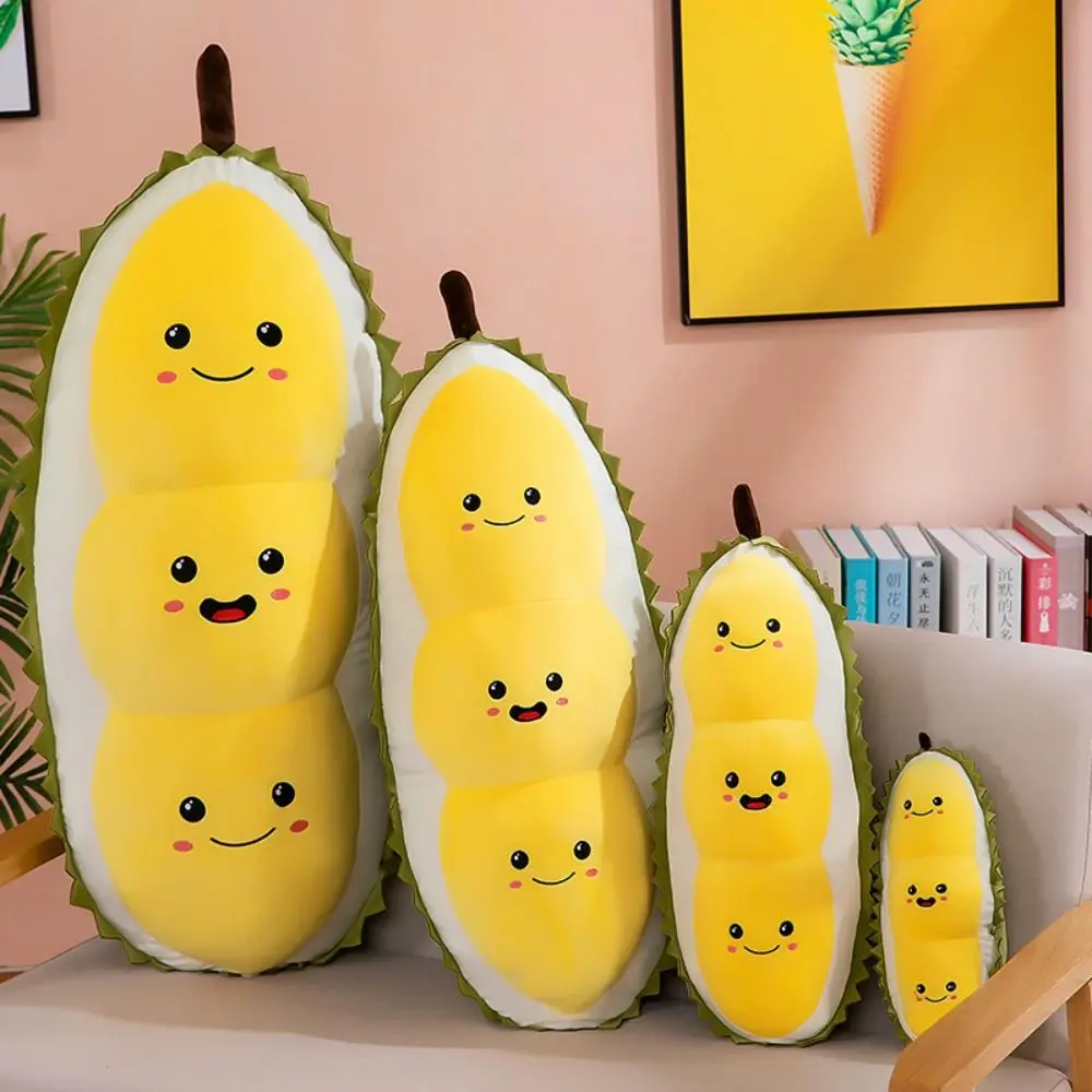 Fluffy Durian Hugging Pillow Collection Soft Fruit Durian Plush Pillow 30cm Appease Durian Plush Toy Kids Birthday Christmas