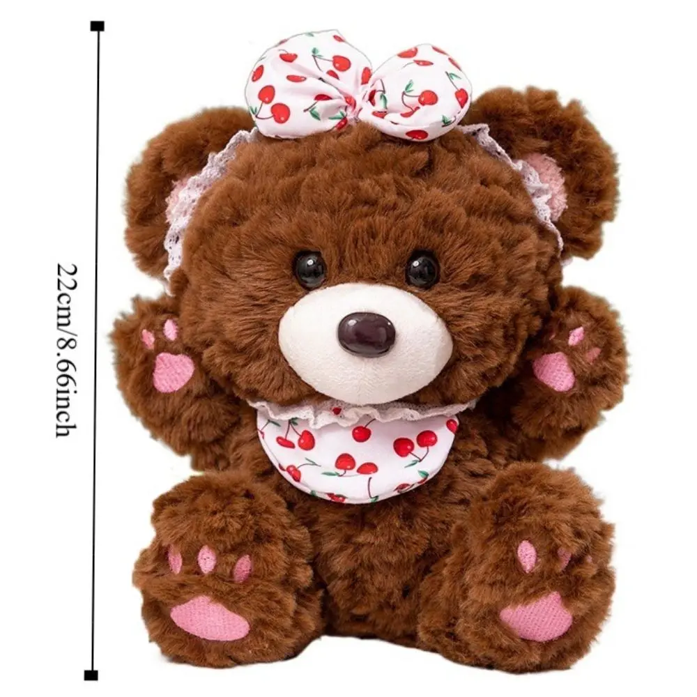 PP Cotton Bowknot Bear Plush Doll Strawberry Cherry Bear Plush Kids Toy Ins Cartoon Stuffed Animals Plush Doll