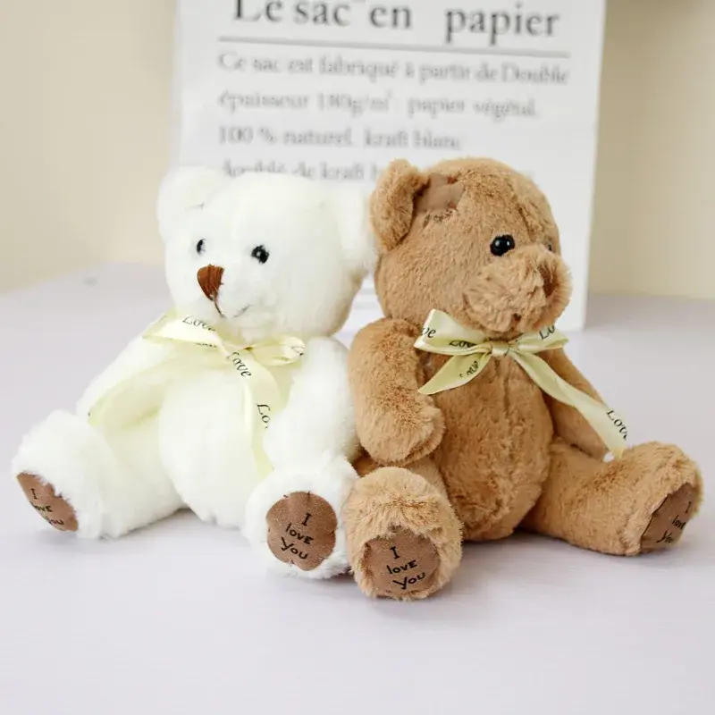 1pc 18cm Lovely Patch Bear Dolls Bear Soft Stuffed Toy Bear Baby Toy Kids Girls Birthday Brinquedos Wedding Gifts