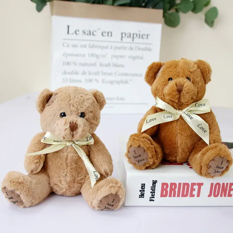 1pc 18cm Lovely Patch Bear Dolls Bear Soft Stuffed Toy Bear Baby Toy Kids Girls Birthday Brinquedos Wedding Gifts