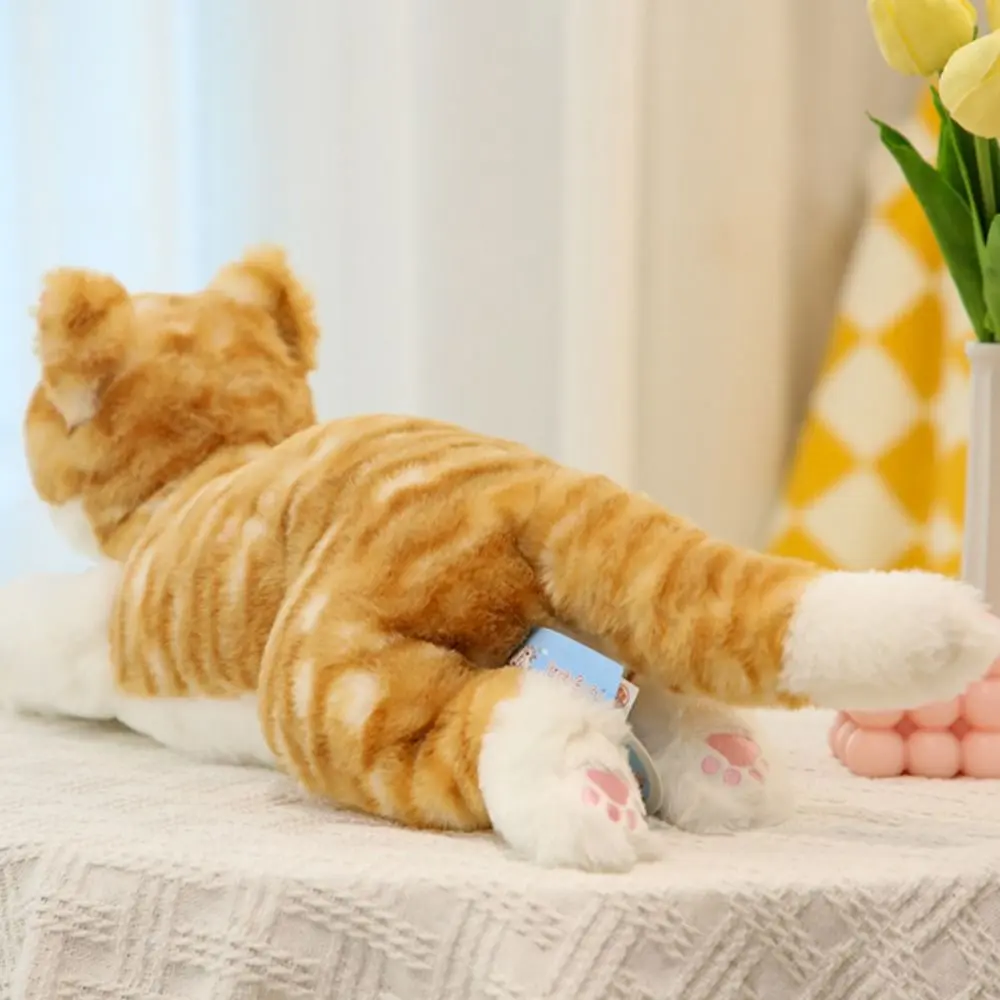 50cm Size Imitation Lying Cat Plush Toys Realistic Design Hairy Texture Realistic Cat Plush Toy Cute Simulation Soft Material