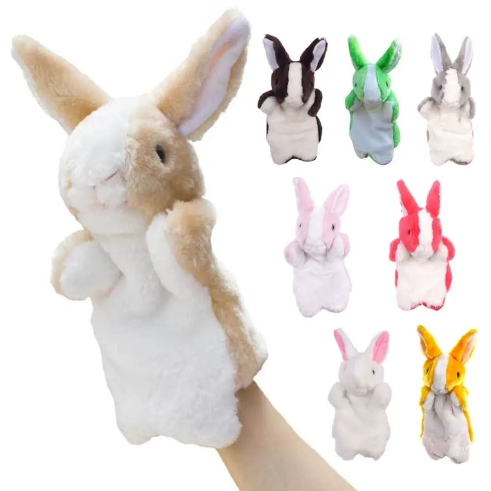Learning Toys Plush Rabbit Bunny Hand Puppet Soft Stuffed Animal 8 Colors Cartoon Teaching