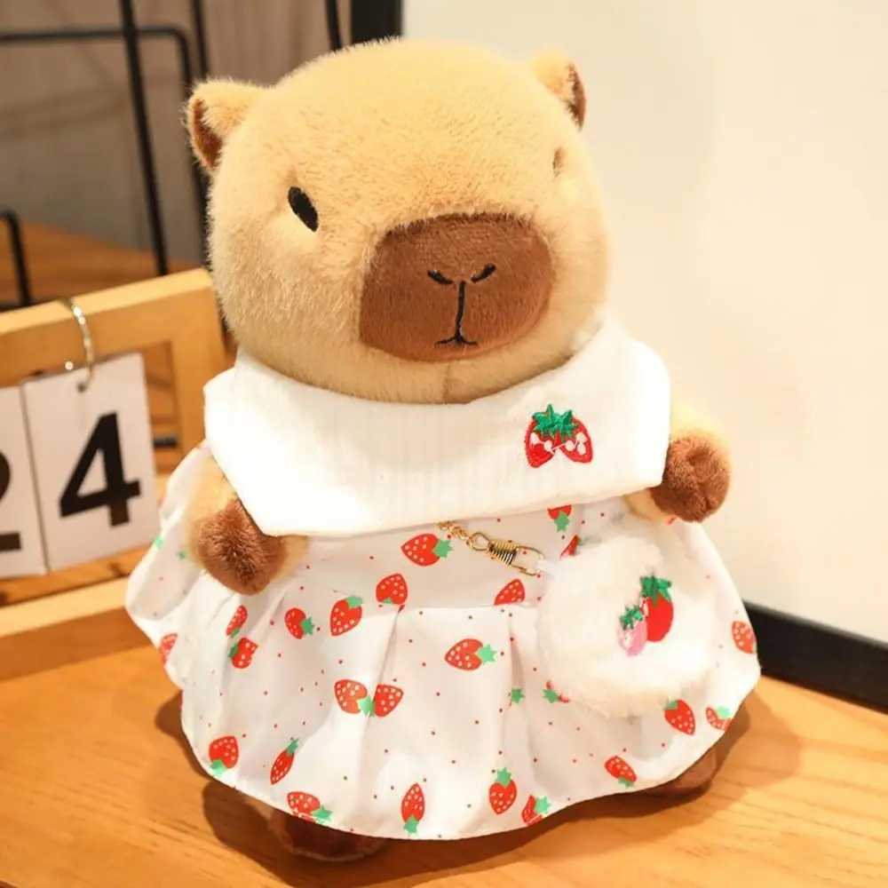Dress Up Capybara Plush Doll Cartoon Simulation Capybara Plush Toy Soft Fluffy Capibara Fluffty Doll Birthday Gift
