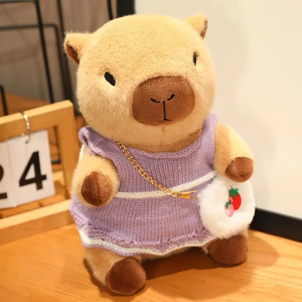 Dress Up Capybara Plush Doll Cartoon Simulation Capybara Plush Toy Soft Fluffy Capibara Fluffty Doll Birthday Gift