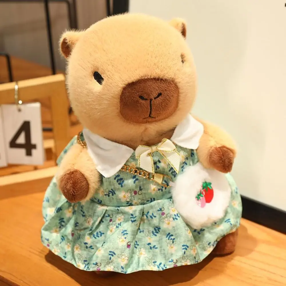 Dress Up Capybara Plush Doll Cartoon Simulation Capybara Plush Toy Soft Fluffy Capibara Fluffty Doll Birthday Gift
