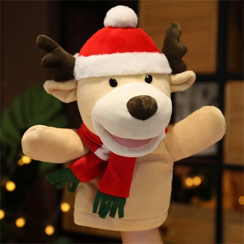 Christmas Gifts Big Hand Puppet Finger Dolls Kids Toys Gift Santa Claus Elk Animal Head Puppet Hand Puppet Christmas Puppets