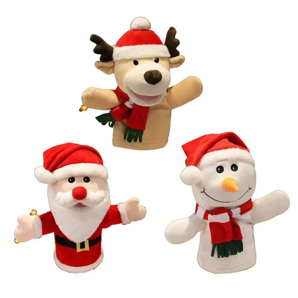 Christmas Gifts Big Hand Puppet Finger Dolls Kids Toys Gift Santa Claus Elk Animal Head Puppet Hand Puppet Christmas Puppets