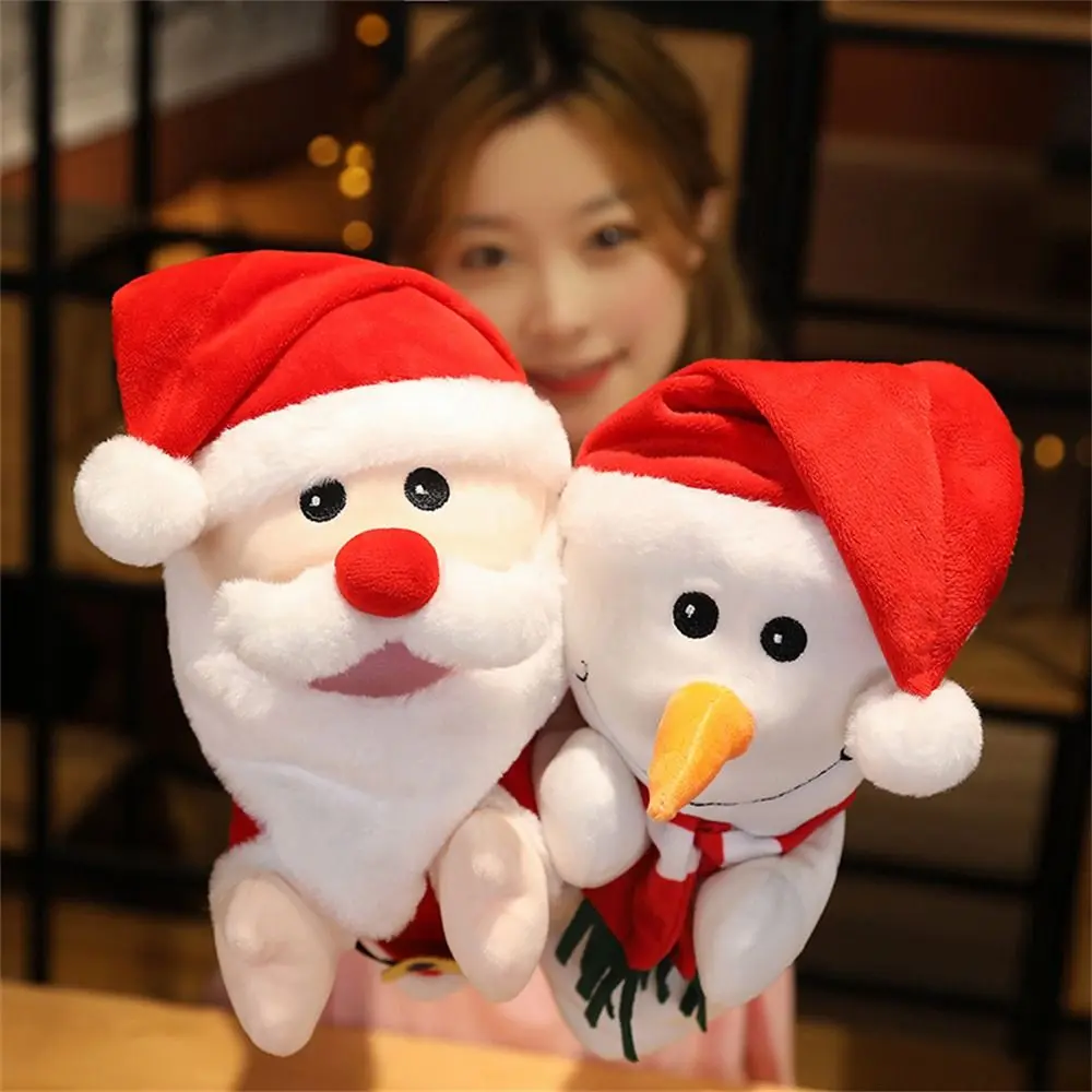 Christmas Gifts Big Hand Puppet Finger Dolls Kids Toys Gift Santa Claus Elk Animal Head Puppet Hand Puppet Christmas Puppets