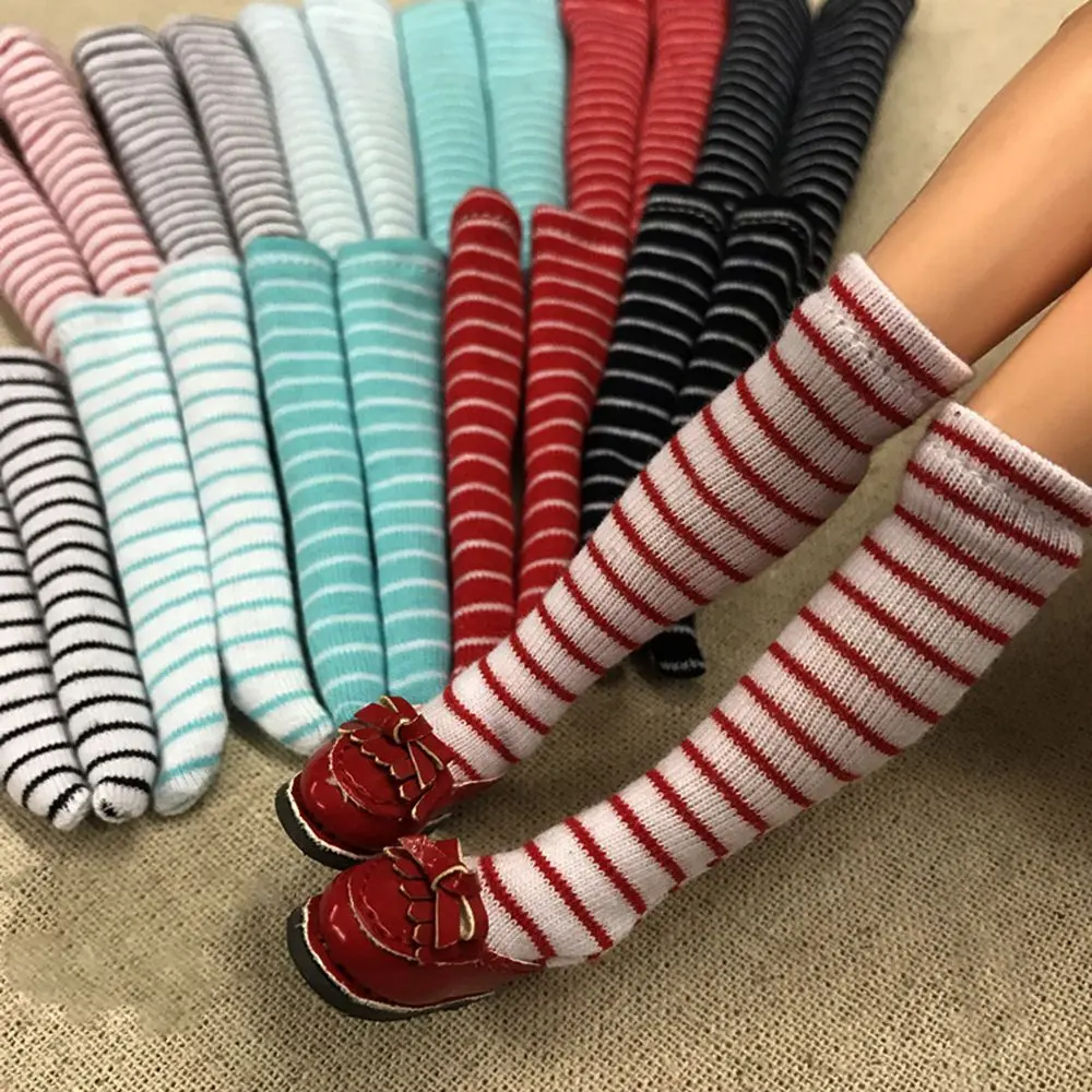 1 Pair 1/6 Stripe Socks for Doll Stocking Clothes Accessories Children Girl DIY Christmas Gift Dollhouse Decoration Toys
