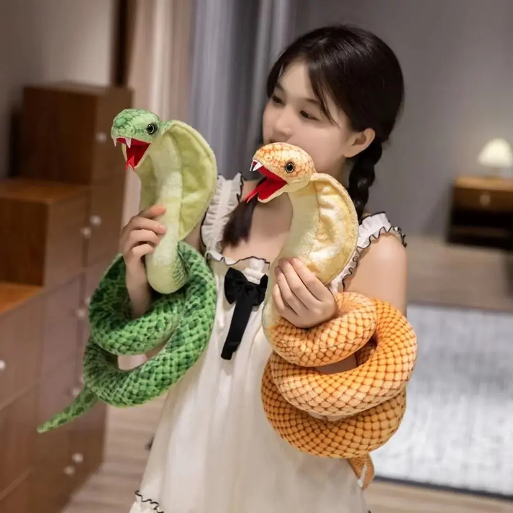 Little Snake Simulated Snake Plush Toy Cobra Artificial Year of The Snake Plush Toy Cartoon Lifelike Snake Stuffed Plush Doll