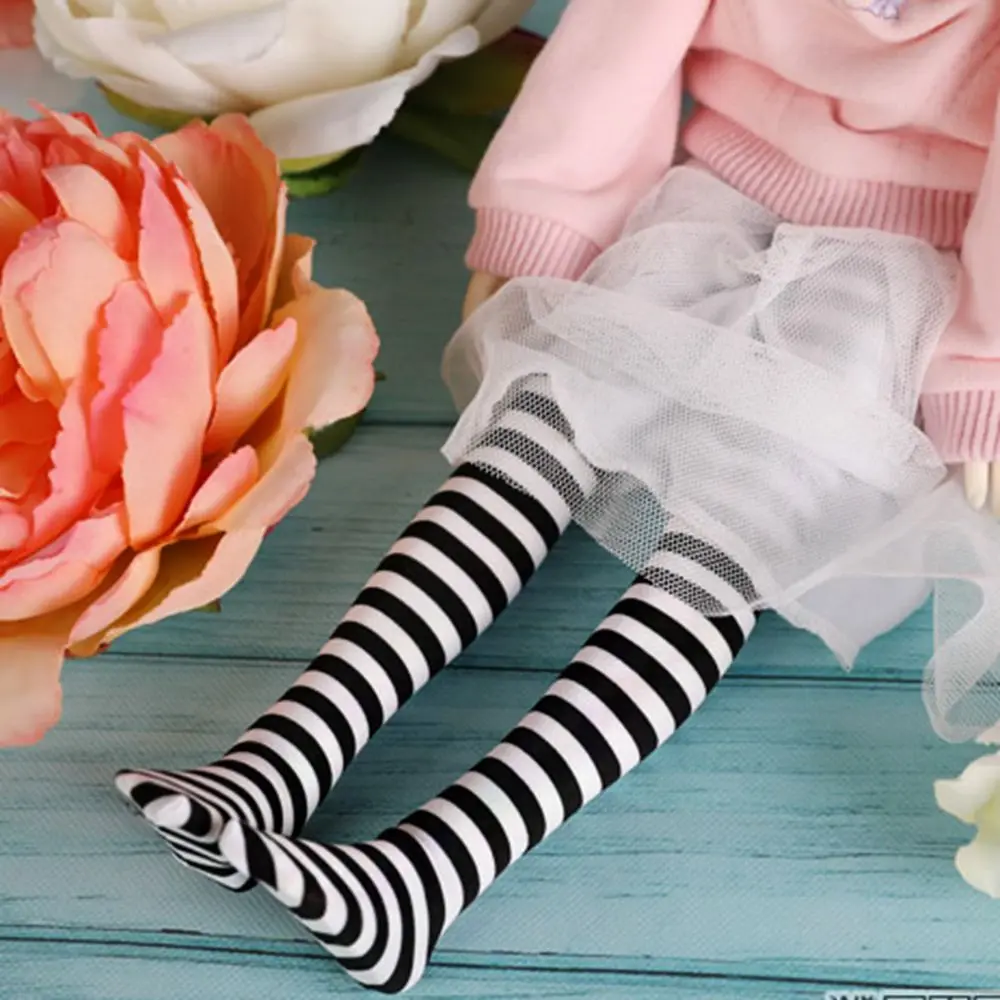 1 Pair 1/6 Stripe Socks for Doll Stocking Clothes Accessories Children Girl DIY Christmas Gift Dollhouse Decoration Toys