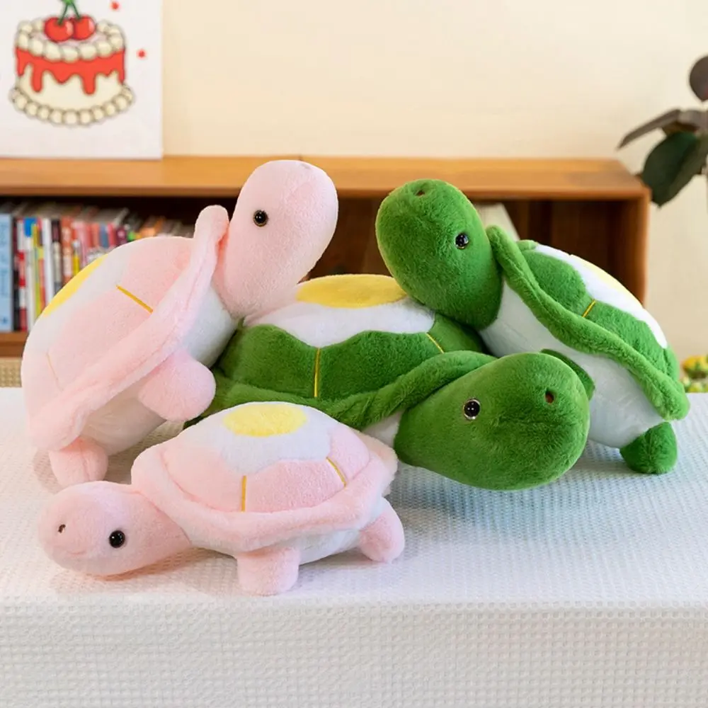 Fluffy Poached egg Tortoise Plush Toys Soft Cartoon Turtle Stuffed Doll Collection Cute Turtle Animal Doll Children Gift