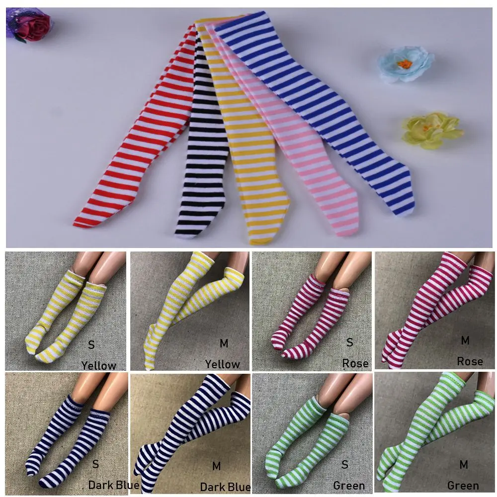 1 Pair 1/6 Stripe Socks for Doll Stocking Clothes Accessories Children Girl DIY Christmas Gift Dollhouse Decoration Toys