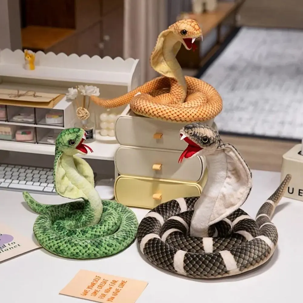 Little Snake Simulated Snake Plush Toy Cobra Artificial Year of The Snake Plush Toy Cartoon Lifelike Snake Stuffed Plush Doll