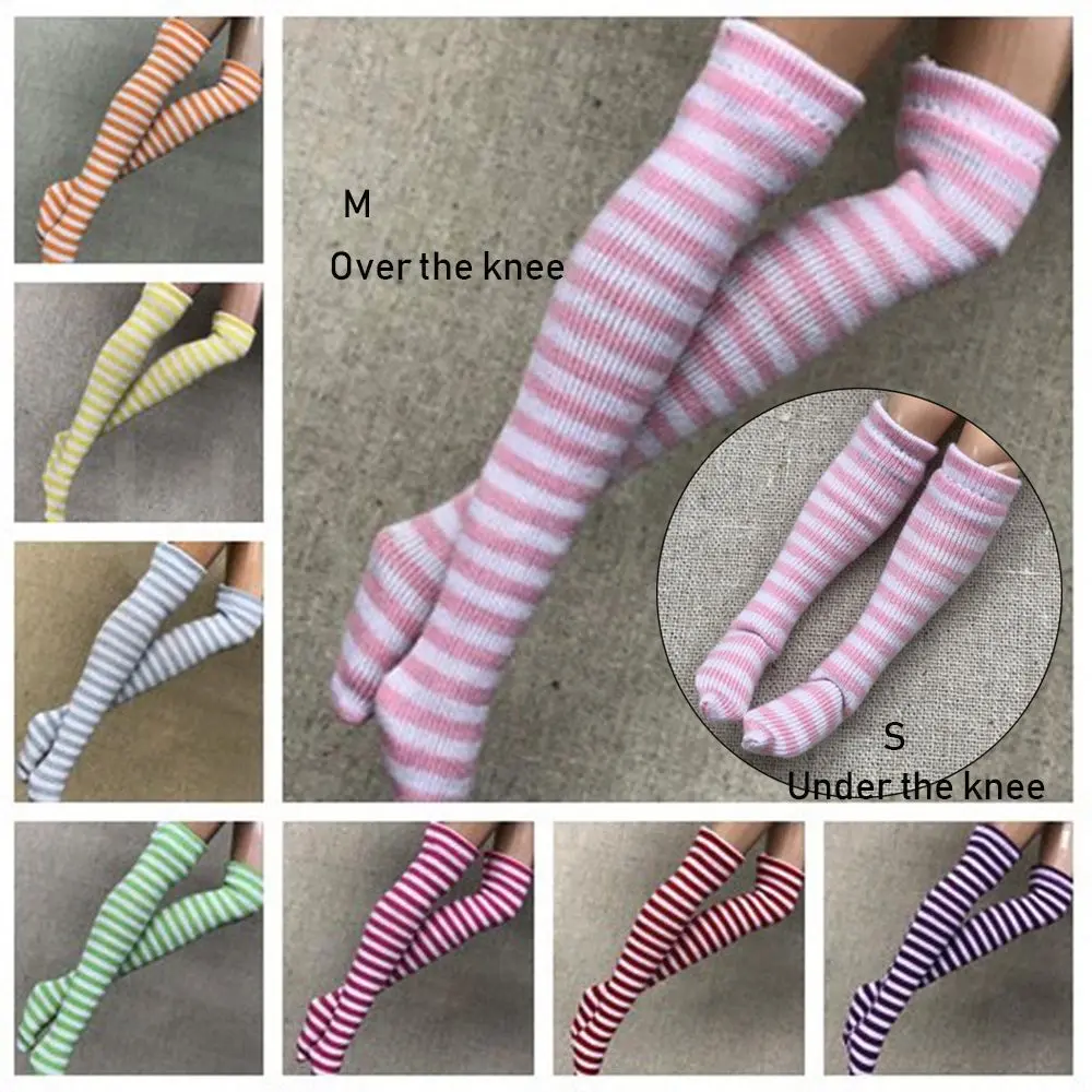 1 Pair 1/6 Stripe Socks for Doll Stocking Clothes Accessories Children Girl DIY Christmas Gift Dollhouse Decoration Toys