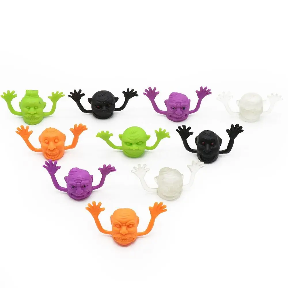 5pcs Ghost Head Mini Ghost Head Finger Puppets Plastic Colorful Ghost Head Finger Toys Halloween Mini