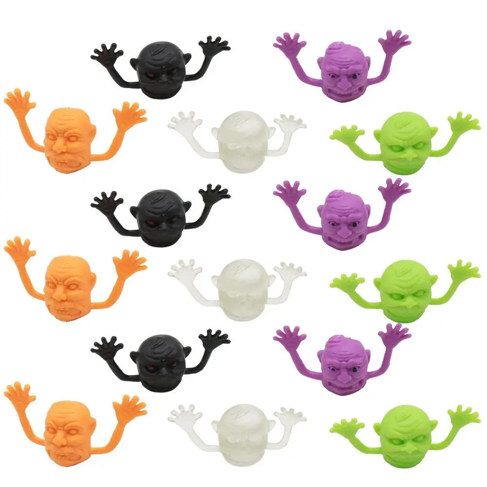 5pcs Ghost Head Mini Ghost Head Finger Puppets Plastic Colorful Ghost Head Finger Toys Halloween Mini