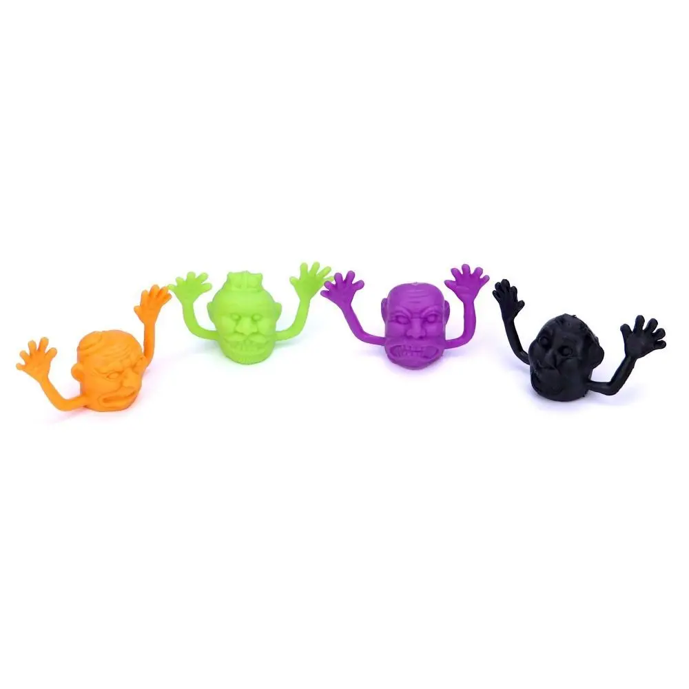 5pcs Ghost Head Mini Ghost Head Finger Puppets Plastic Colorful Ghost Head Finger Toys Halloween Mini
