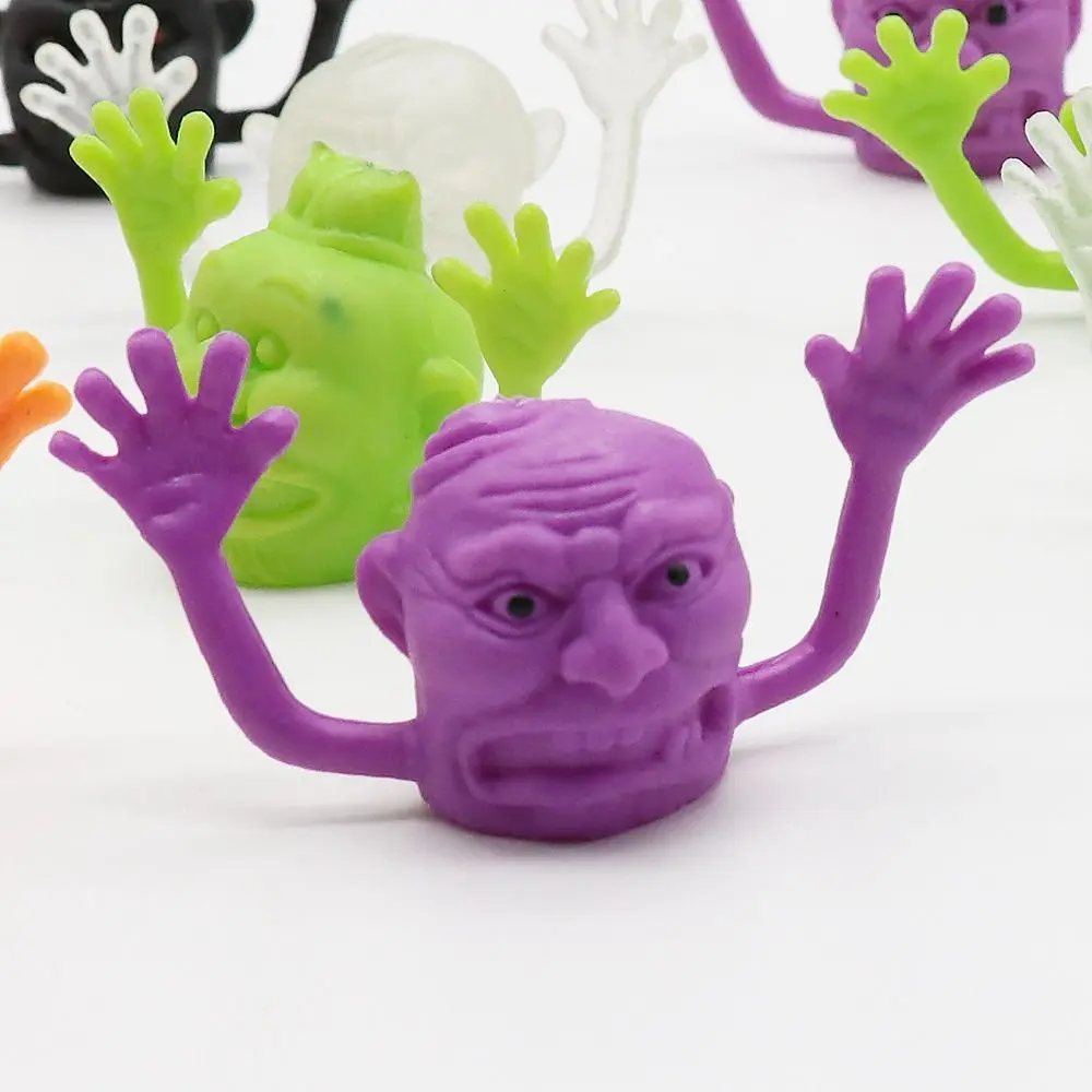 5pcs Ghost Head Mini Ghost Head Finger Puppets Plastic Colorful Ghost Head Finger Toys Halloween Mini