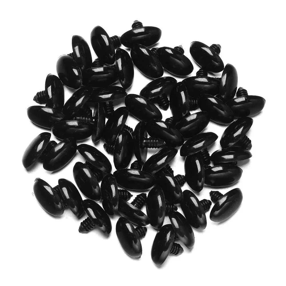 50/100 pcs Crafts Plastic Oval Dog Noses Threaded Animals Eyes For DIY Dolls Toys Cute Bear Buttons Toy DIY Safety Doll Noses