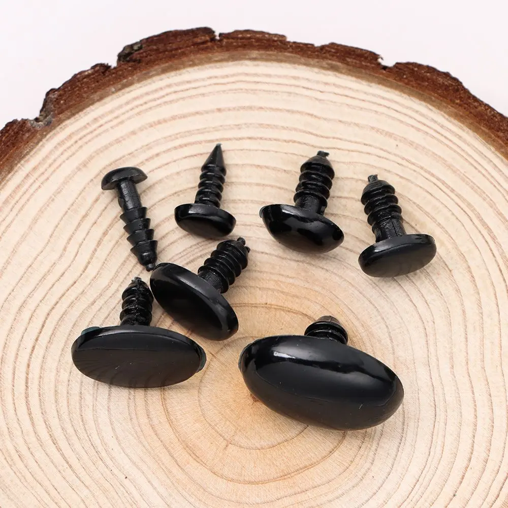 50/100 pcs Crafts Plastic Oval Dog Noses Threaded Animals Eyes For DIY Dolls Toys Cute Bear Buttons Toy DIY Safety Doll Noses