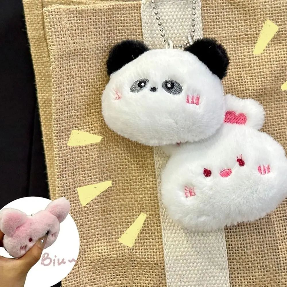 Cute Rabbit Bear Keychain Toys Squeak Animal Panda Pendant Cartoon Soft Plush Stuffed Kawaii Dolls Kid Girl Gift