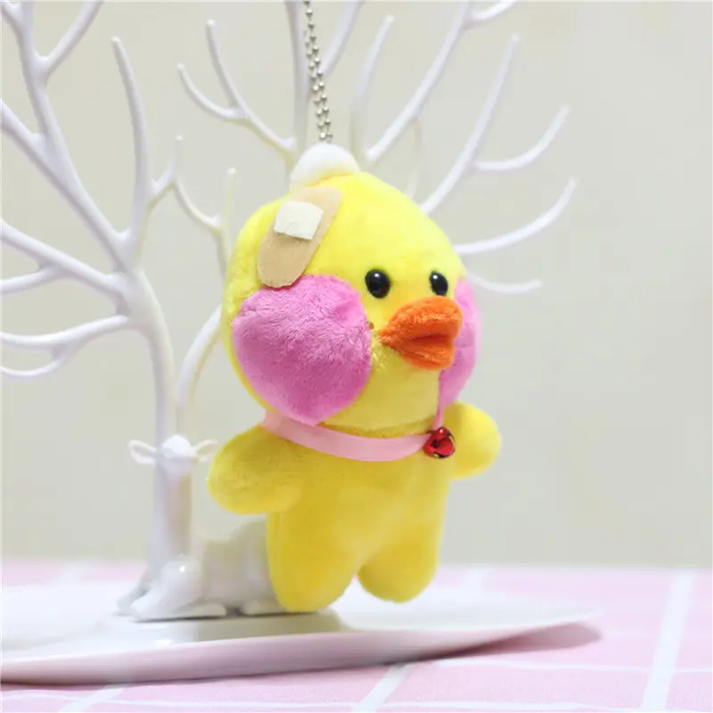 10cm Lalafanfan Duck Plush Keychain Korean Hyaluronic Ducks Doll Pendant Plush Stuffed Animals Soft Toys Birthday Gifts Kids