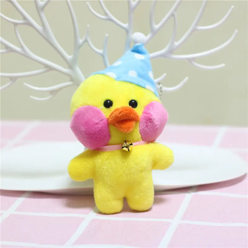 10cm Lalafanfan Duck Plush Keychain Korean Hyaluronic Ducks Doll Pendant Plush Stuffed Animals Soft Toys Birthday Gifts Kids