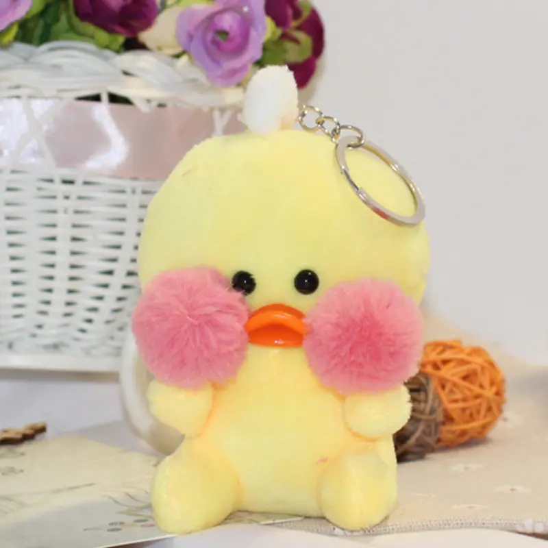 10cm Lalafanfan Duck Plush Keychain Korean Hyaluronic Ducks Doll Pendant Plush Stuffed Animals Soft Toys Birthday Gifts Kids