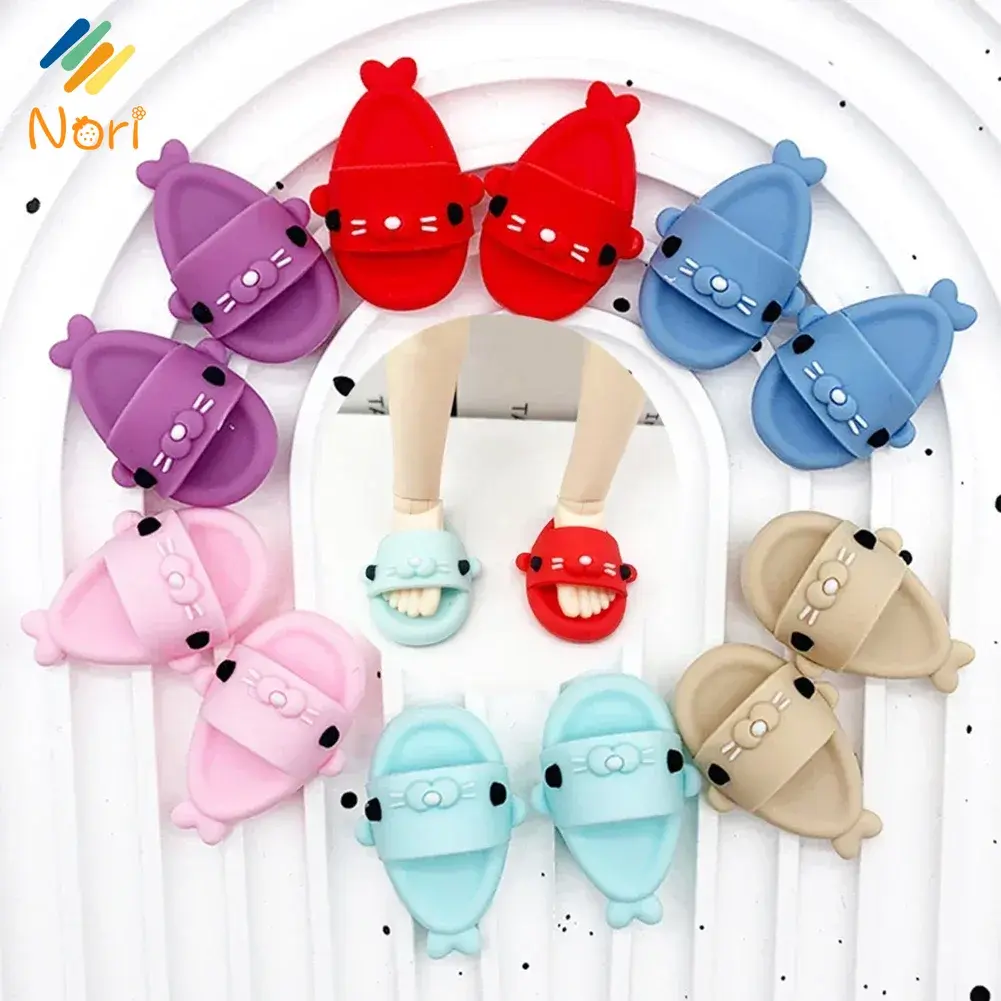 Nori Cartoon Shark Slippers Casual Sandal Dolls Accessories DIY Doll Toys for Labubu 17cm Doll