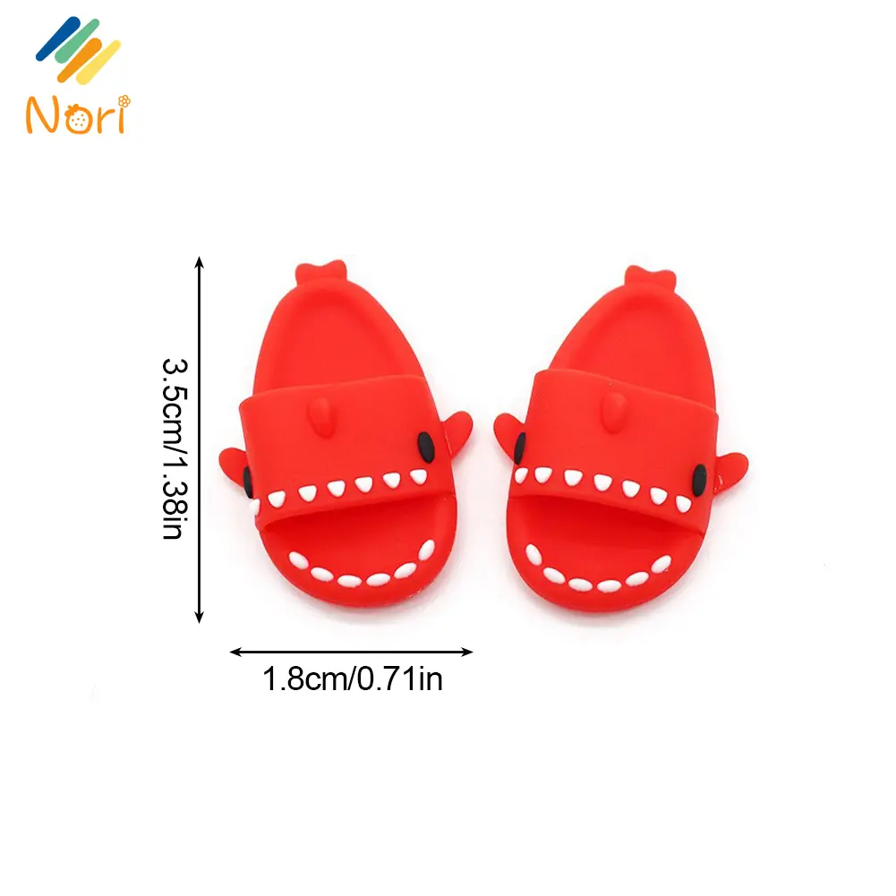 Nori Cartoon Shark Slippers Casual Sandal Dolls Accessories DIY Doll Toys for Labubu 17cm Doll