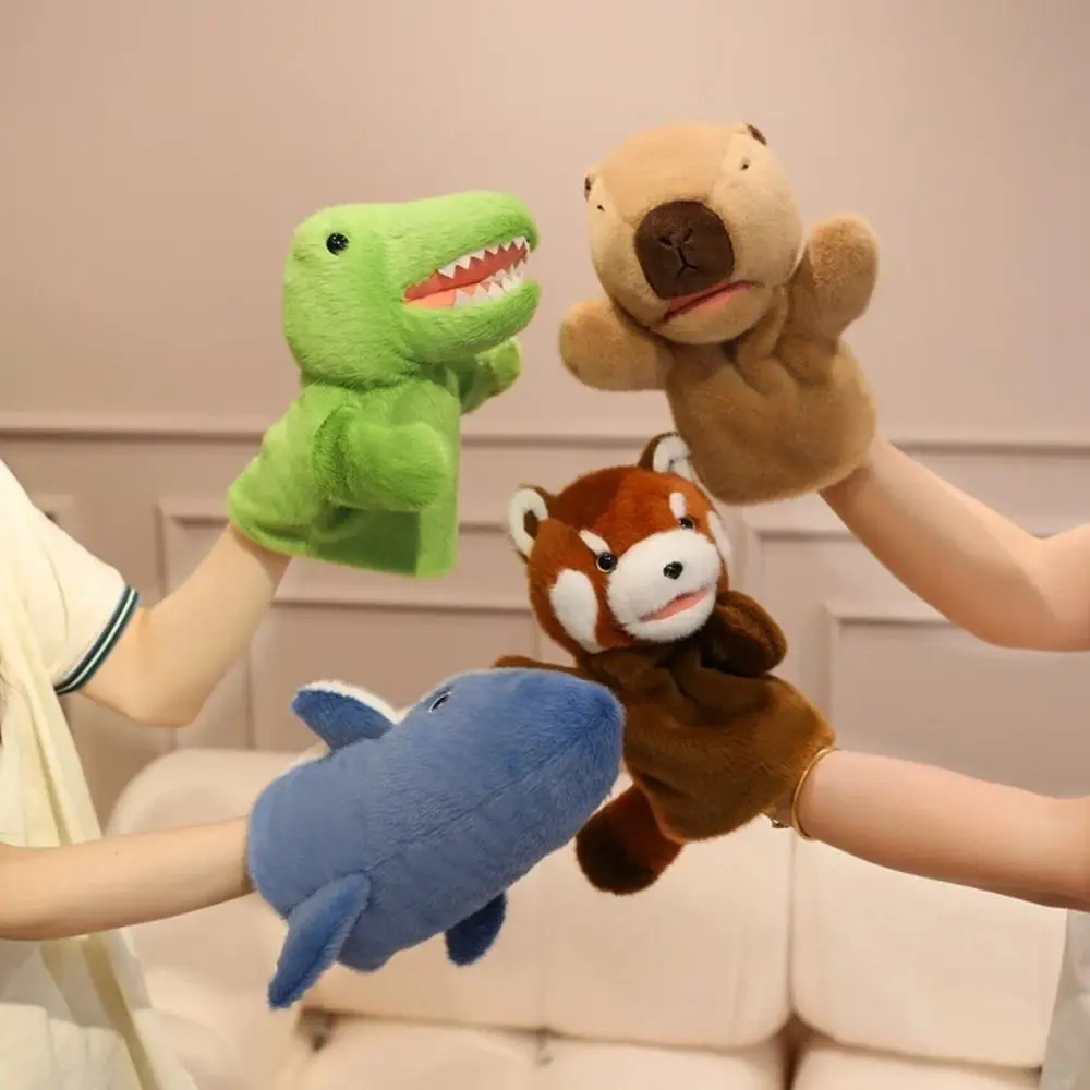 Frog Animal Hand Puppet Duck Storytelling Stuffed Plush Shark Toys Soft Simulation Hand Finger Story Puppet Interactive Toy
