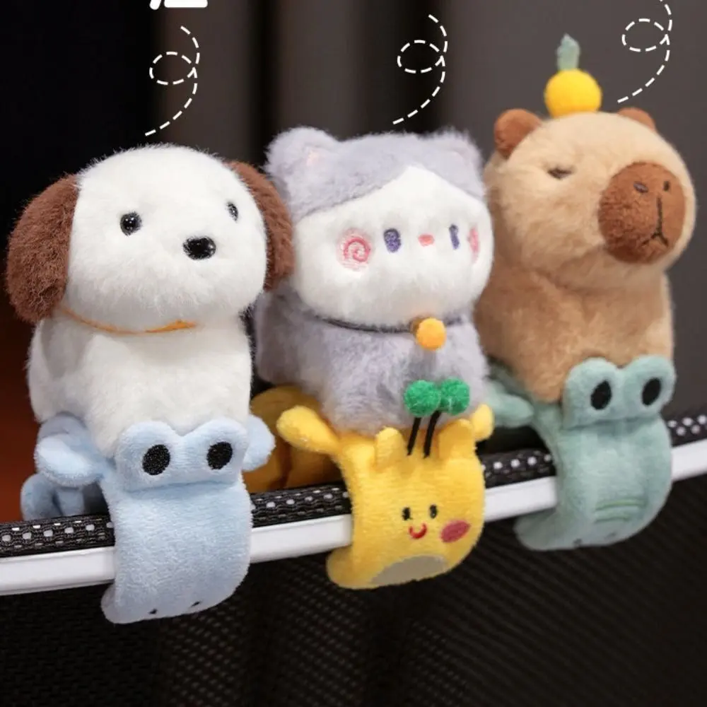 Lovely Animal Slap Snap Wrap Wristband Bracelet Capybara Dog Cat Plush Hand Ring Wristband Kids Toys Creative Funny Gift